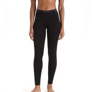 Icebreaker Merino Wool 260 Tech Baselayer Thermal Leggings Black size Large
